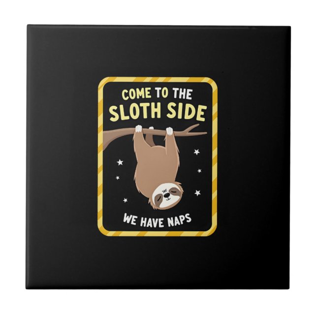 Come To The Sloth Side T-Shirt - Funny Sloth Pun ( Tile (Front)
