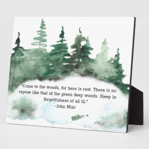 Come To The Wood Muir Quote Forest Tabletop Plaque