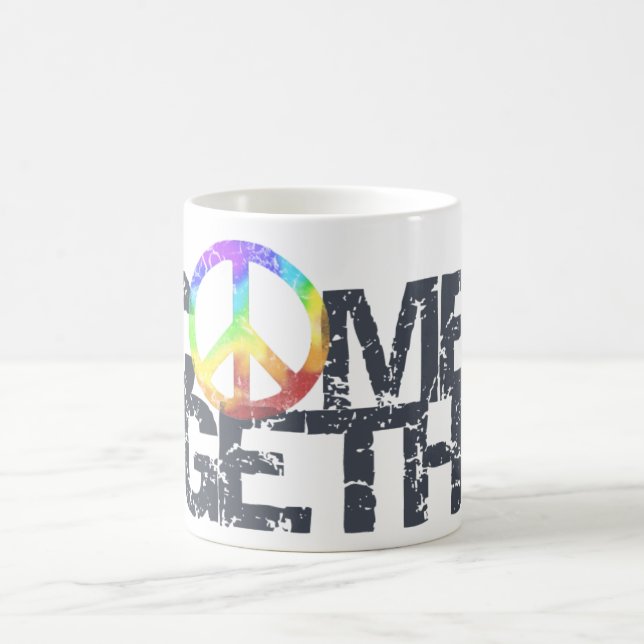 Come Together Rainbow Peace Sign Mug (Center)