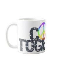 Come Together Rainbow Peace Sign Mug