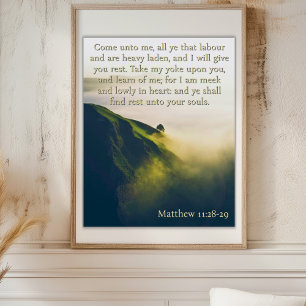 Come unto me all who are weary Mountain Tree Poster