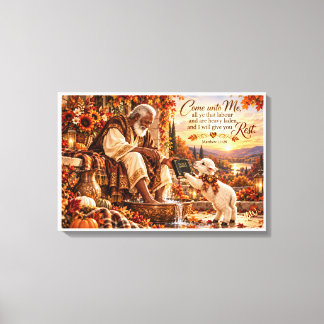 Come Unto Me – Matthew 11:28 Christian Canvas Wall Print