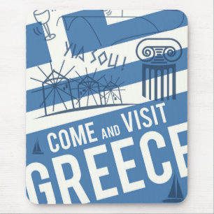Come Visit Greece Mouse Mat