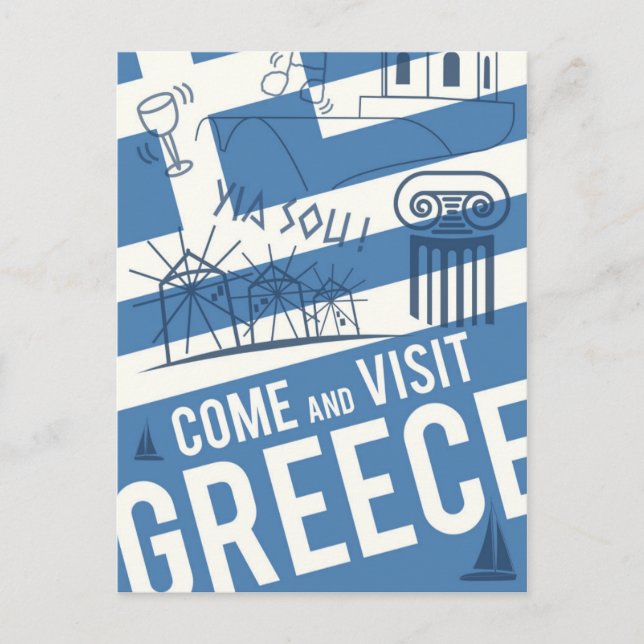 Come Visit Greece Postcard (Front)