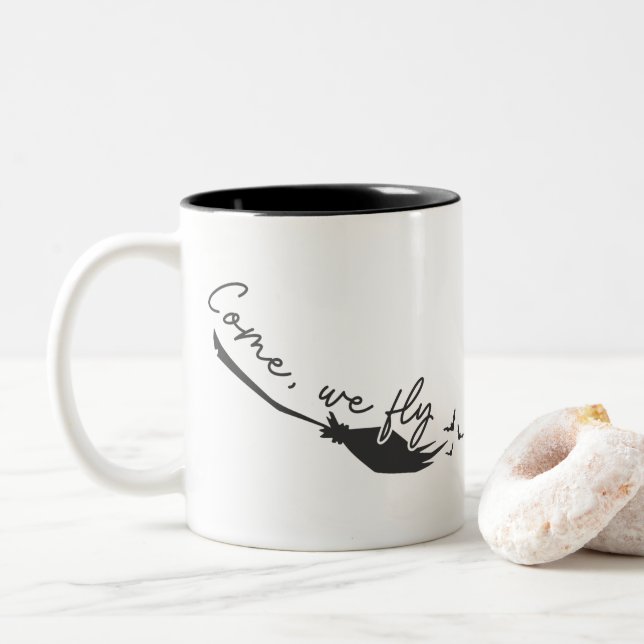 Come, we fly Two-Tone coffee mug (With Donut)