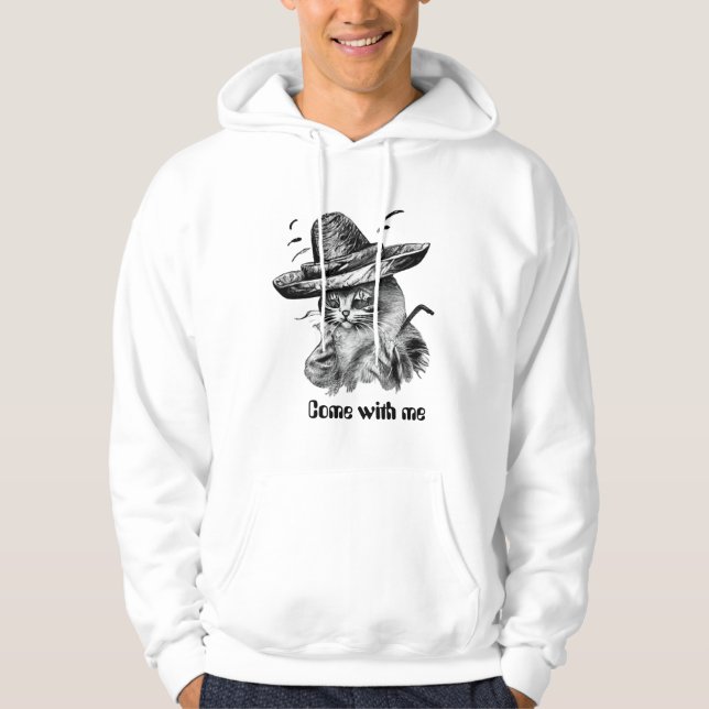 Come With Me, Men's Basic Hooded Sweatshirt (Front)