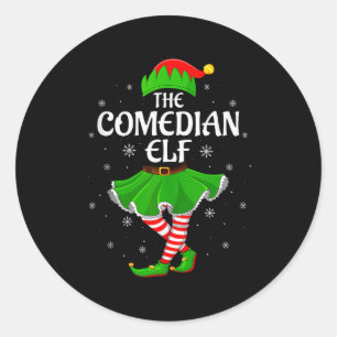 Comedian Elf Christmas Family Girls Women Elf Squa Classic Round Sticker