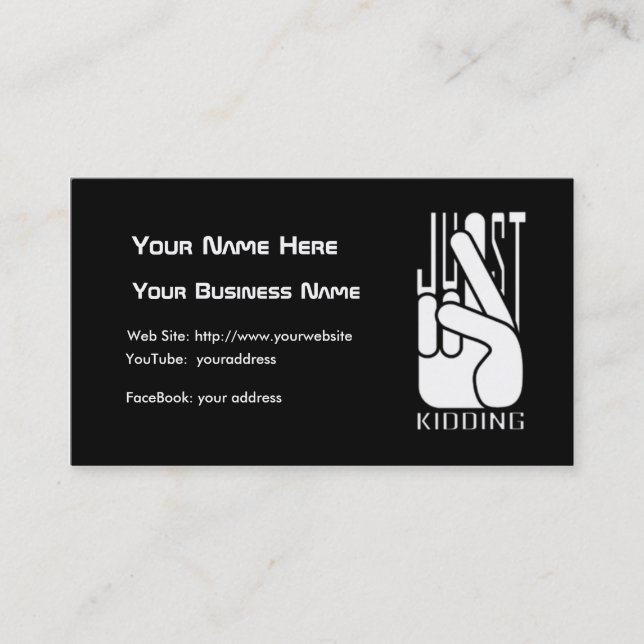 Comedian Just Kidding Business Card (Front)