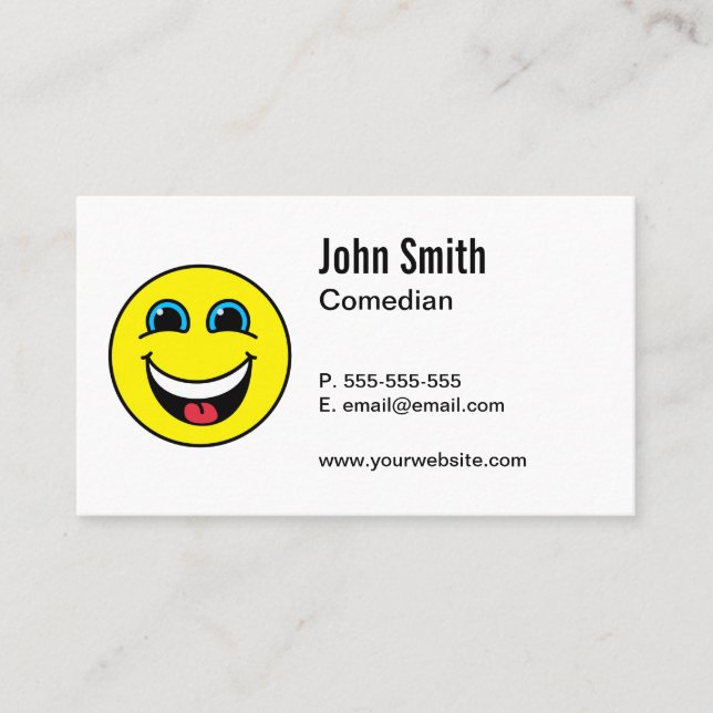 Comedian Laughing Emoji Business Card (Front)