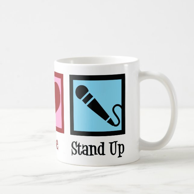 Comedian Peace Love Stand Up Comedy Club Coffee Mug (Right)