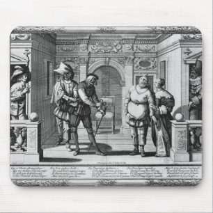 Comedians at the theatre of Hotel de Bourgogne Mouse Mat