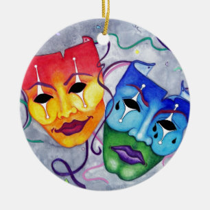 Comedy and Tragedy Ceramic Tree Decoration