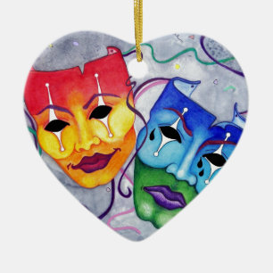 Comedy and Tragedy Ceramic Tree Decoration