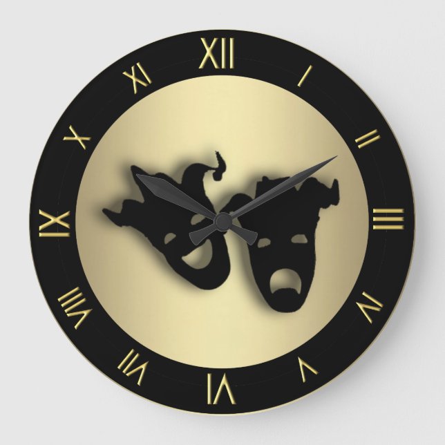 Comedy and Tragedy Golds Theatre Wall Clock (Front)