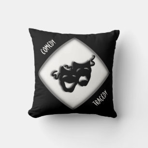 Comedy and Tragedy Greek Mask Theatre Throw Pillow