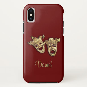 Comedy and Tragedy Maroon Theatre iPhone X Case