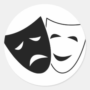 Comedy And Tragedy Mask Classic Round Sticker