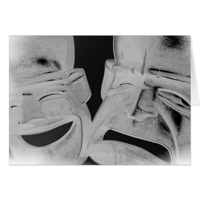 Comedy and Tragedy Masks (black and white) (Front Horizontal)