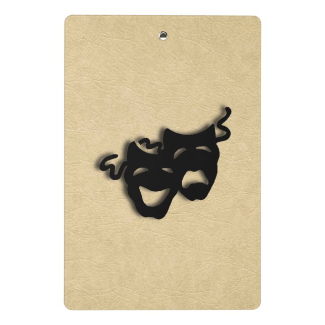 Comedy and Tragedy Masks Theatre Mini Clipboard (Back)