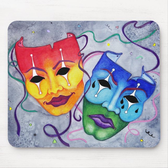 Comedy and Tragedy Mouse Mat (Front)