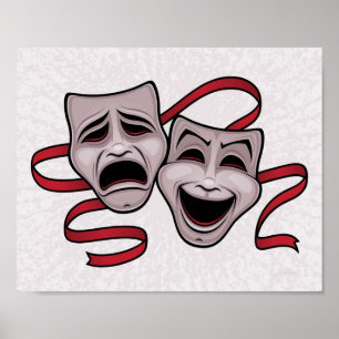 Comedy And Tragedy Theater Masks Poster