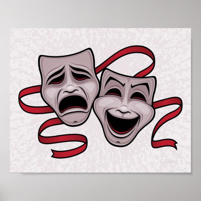 Comedy And Tragedy Theater Masks Poster (Front)