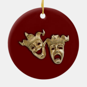 Comedy and Tragedy Theatre Ceramic Tree Decoration