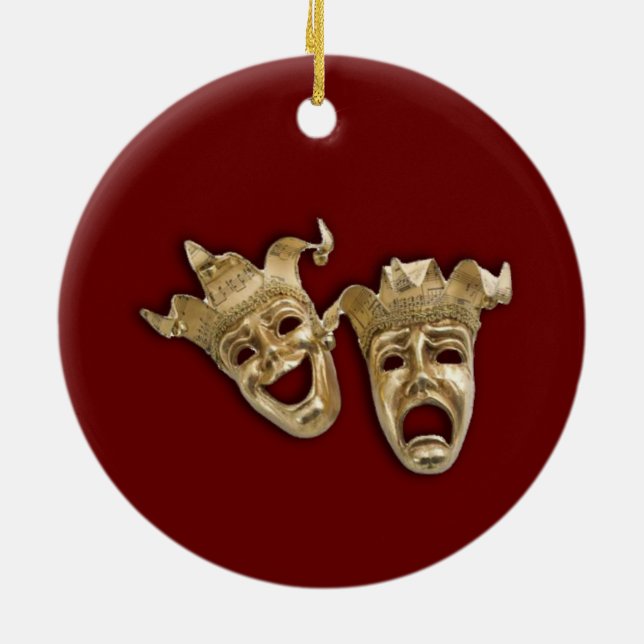 Comedy and Tragedy Theatre Ceramic Tree Decoration (Back)