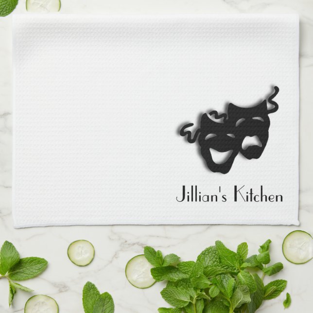 Comedy and Tragedy Theatre Custom Tea Towel (Folded)