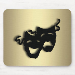 Comedy and Tragedy Theatre Gold Mouse Mat