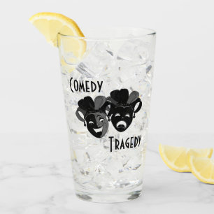 Comedy and Tragedy Theatre Jester Masks Glass