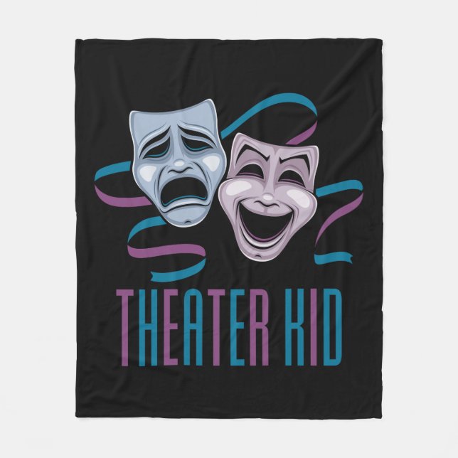 Comedy And Tragedy Theatre Kid Fleece Blanket (Front)