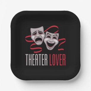 Comedy And Tragedy Theatre Lover Paper Plate