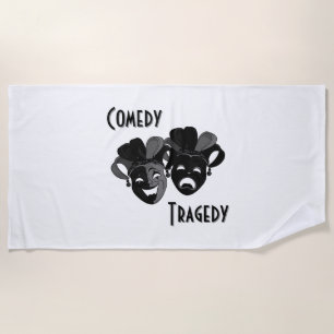 Comedy and Tragedy Theatre Masks Beach Towel