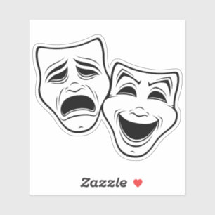 Comedy And Tragedy Theatre Masks Black Line