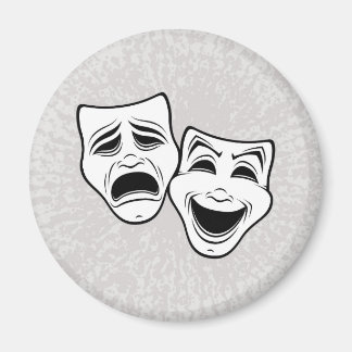 Comedy And Tragedy Theatre Masks Black Line Magnet