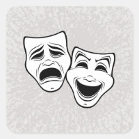 Comedy And Tragedy Theatre Masks Black Line