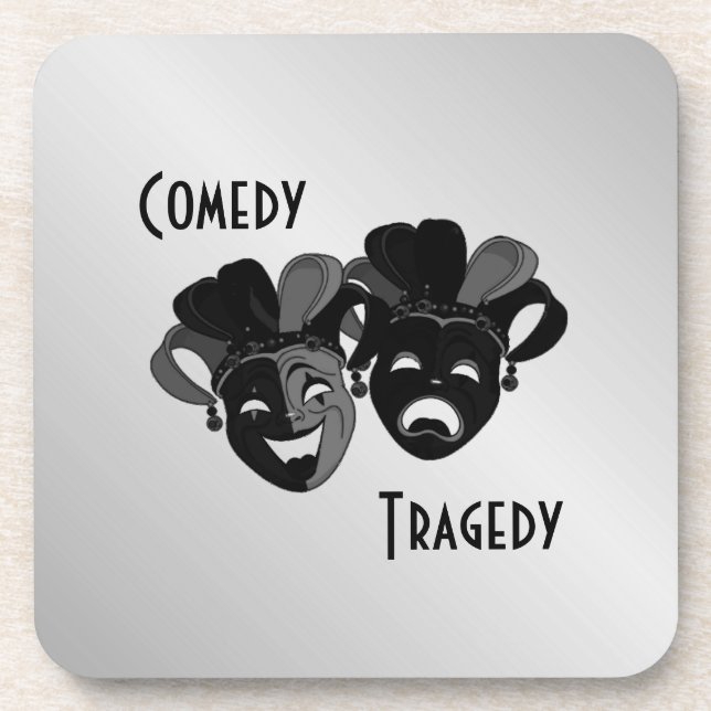 Comedy and Tragedy Theatre Masks Coaster (Front)