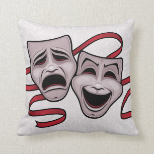 Comedy And Tragedy Theatre Masks Cushion