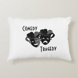 Comedy and Tragedy Theatre Masks Decorative Cushion