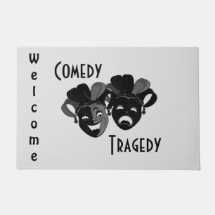 Comedy and Tragedy Theatre Masks Doormat