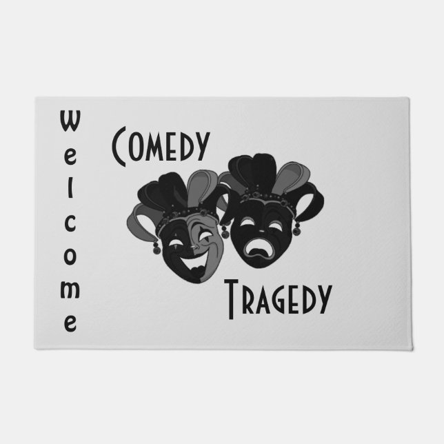 Comedy and Tragedy Theatre Masks Doormat (Front)