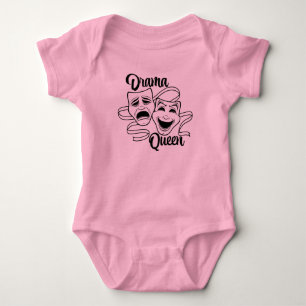 Comedy And Tragedy Theatre Masks Drama Queen Black Baby Bodysuit
