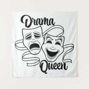 Comedy And Tragedy Theatre Masks Drama Queen Black Tapestry