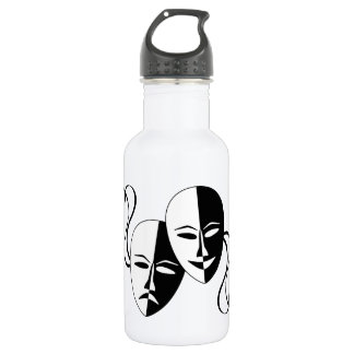 Comedy and Tragedy Theatre Masks/Faces 532 Ml Water Bottle