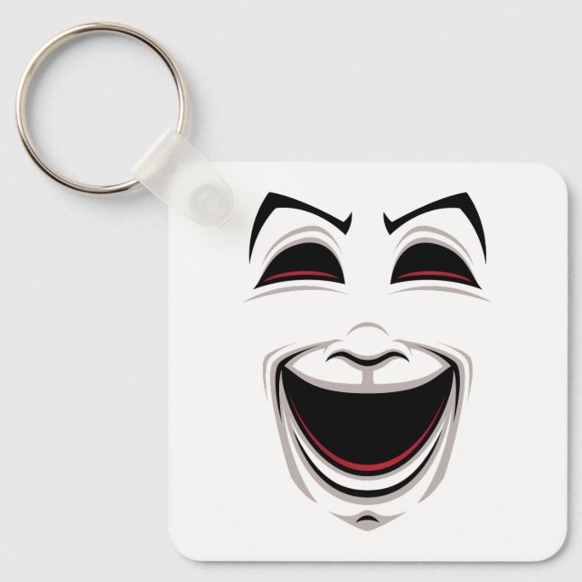 Comedy And Tragedy Theatre Masks Faces Key Ring (Front)