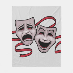 Comedy And Tragedy Theatre Masks Fleece Blanket