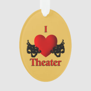 Comedy and Tragedy Theatre Masks Gold Ornament