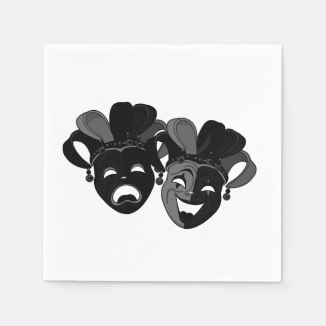 Comedy and Tragedy Theatre Masks Napkin (Front)
