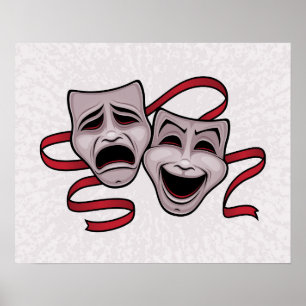 Comedy And Tragedy Theatre Masks Poster
